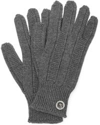 Versace - Medusa-plaque Ribbed-knit Gloves - Lyst