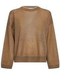 Brunello Cucinelli - Sequin-Embellished Ribbed-Trim Sweater - Lyst