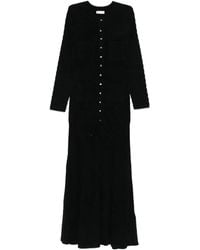 Sandro - Vestido largode punto con detalle de botones - Lyst