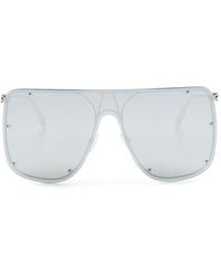 Alexander McQueen - Skull-appliqué Shield-frame Sunglasses - Lyst