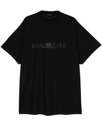 Balenciaga - Katoenen T-Shirt Met Logoprint - Lyst