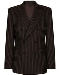 Dolce & Gabbana - Sicilia Pinstripe Double-Breasted Blazer - Lyst