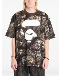 A Bathing Ape - T-Shirt Tree Edge Camouflage Ape Face - Lyst