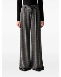 Munthe - Ronan Check-Pattern Wide-Leg Jeans - Lyst