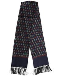 Dolce & Gabbana - Sciarpa Con Stampa Araldica E Frange - Lyst