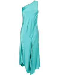 Lethicia Bronstein - Asymmetric Satin Maxi Dress - Lyst