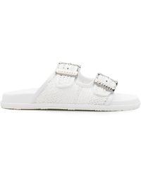 Casadei - Woven Buckle Slides - Lyst