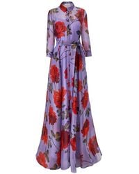 Carolina Herrera - ローズプリント ドレス - Lyst