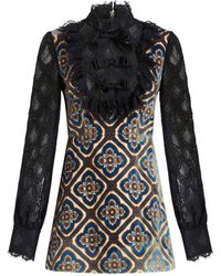 Etro - Lace-detailing Jacquard Dress - Lyst
