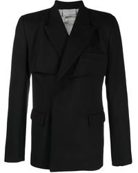 VTMNTS - Buttoned Virgin Wool-Blend Blazer - Lyst