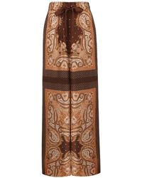 Zimmermann - Luna Paisley-Print Silk Trousers - Lyst