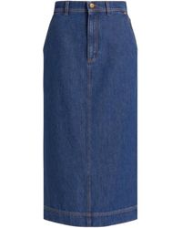Alberta Ferretti - Contrast-Stitching Midi Skirt - Lyst