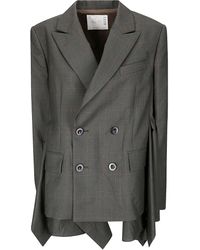 Sacai - Double-Breasted Checked-Pattern Blazer - Lyst
