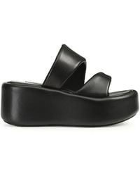 Sergio Rossi - Spongy Leather Wedge Sandals - Lyst