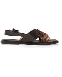 Melissa - Cleo Leopard-Print Flat Sandals - Lyst