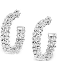 Desmo - Crystal Double-Row Hoop Earrings - Lyst