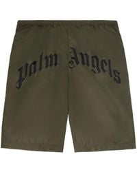 Palm Angels - Curved-Logo Swim Shorts - Lyst