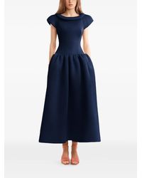 Gemy Maalouf - Sculpted-Neckline Drop-Waist Midi Dress - Lyst