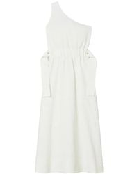 Tory Burch - One-Shoulder Belted Cotton Dress - Lyst