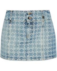 Amiri - Denim Mini Skirt - Lyst