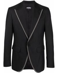 DSquared² - Contrast-Trim Single-Breasted Blazer - Lyst
