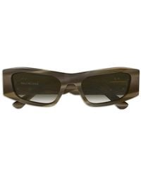 Balenciaga - Logo-Detail Rectangle-Frame Sunglasses - Lyst