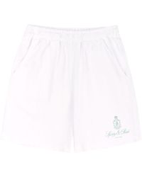 Sporty & Rich - Vendome Logo-print Cotton Shorts - Lyst