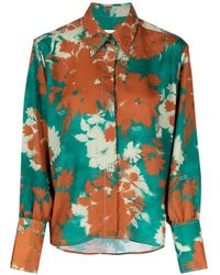 Maison Kitsuné - Floral-Print Spread-Collar Shirt - Lyst