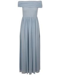 ROTATE BIRGER CHRISTENSEN - Robe Longue À Épaules Dénudées Clair - Lyst
