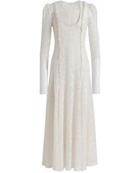 Alberta Ferretti - Long-Sleeve Midi Dress - Lyst