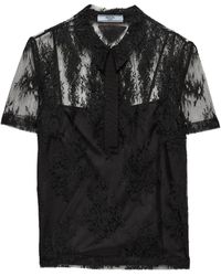 Prada - Top Van Kant - Lyst
