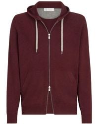 Brunello Cucinelli - Cashmere Hooded Knit Sweatshirt With Zipper - Lyst