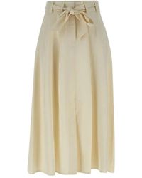 Kaos - Belted A-Line Midi Skirt - Lyst