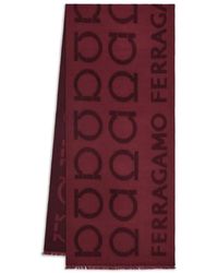 Ferragamo - Gancini Jacquard Logo Scarf - Lyst
