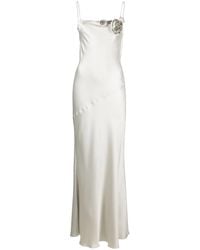 Blumarine - Floral-Motif Draped Long Dress - Lyst