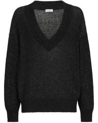 Brunello Cucinelli - Mohair And Wool Dazzling Texture Sweater - Lyst