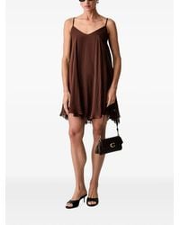 Haveone - Flared V-Neck Mini Dress - Lyst