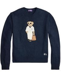 Ralph Lauren - Bear-Appliqué Crew-Neck Sweater - Lyst