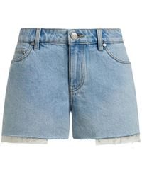 12 STOREEZ - Frayed-Hem Denim Shorts - Lyst