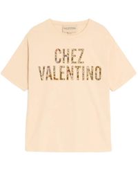 Valentino Garavani - Embroidered Cotton T-Shirt - Lyst