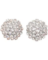Self-Portrait - Boucles D'Oreilles Fleur Ornées De Cristal - Lyst