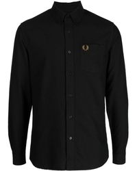 Fred Perry - Oxford Logo-embroidered Cotton Shirt - Lyst