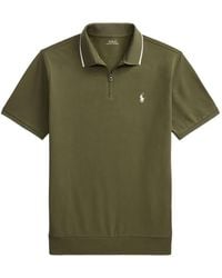 Polo Ralph Lauren - Logo-Embroidered Zip-Up Polo Shirt - Lyst