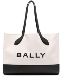 Bally - Keep On Logo-stamp Canvas Tote Bag - Lyst