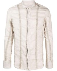 Masnada - Stripe-detail Long-sleeved Shirt - Lyst