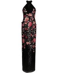 Marchesa - Shimmer Floral-embroidered Maxi Dress - Lyst