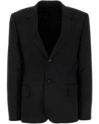 Balenciaga - Oversized Wool Blazer Jacket With Marked Waist - Lyst
