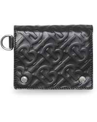 Burberry Portafoglio tri-fold con monogramma - Nero