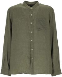 Fay - Mandarin-Collar Chest-Pocket Shirt - Lyst