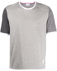 Thom Browne - Tonal Short-sleeve Cotton Ringer T-shirt - Lyst